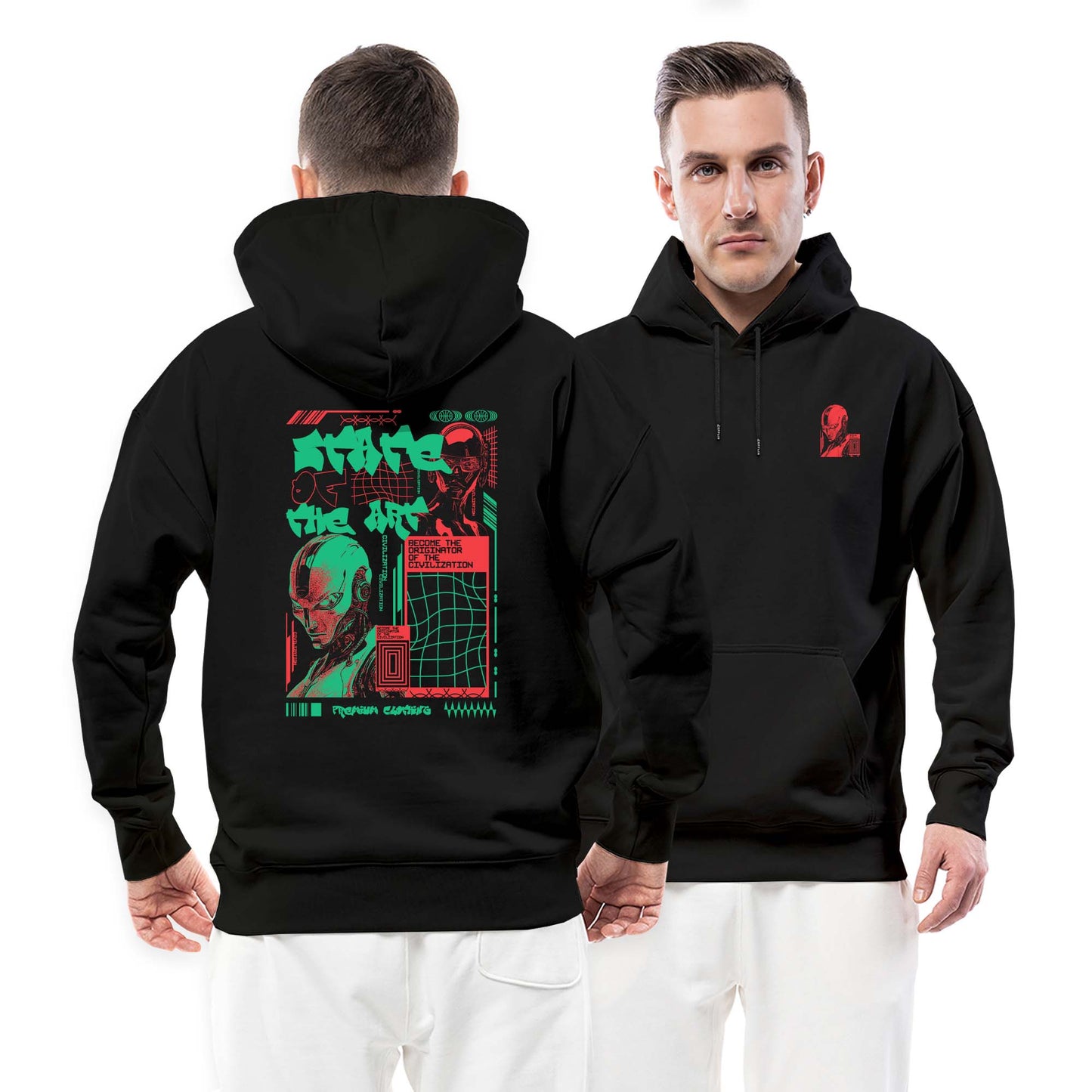 Become The Originator Of Siyah Streetwear Kapşonlu Hoodie
