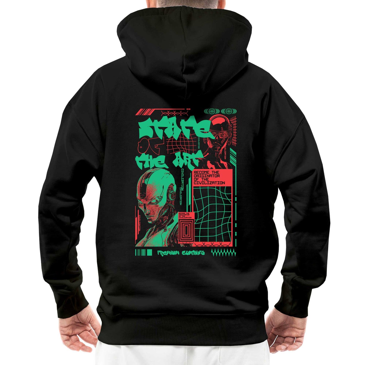 Become The Originator Of Siyah Streetwear Kapşonlu Hoodie