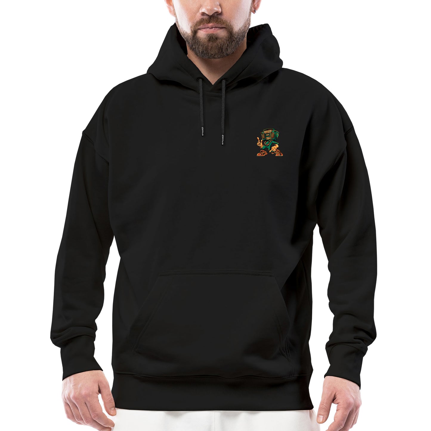 Street Night Club Radyo Kafa Siyah Streetwear Kapşonlu Hoodie