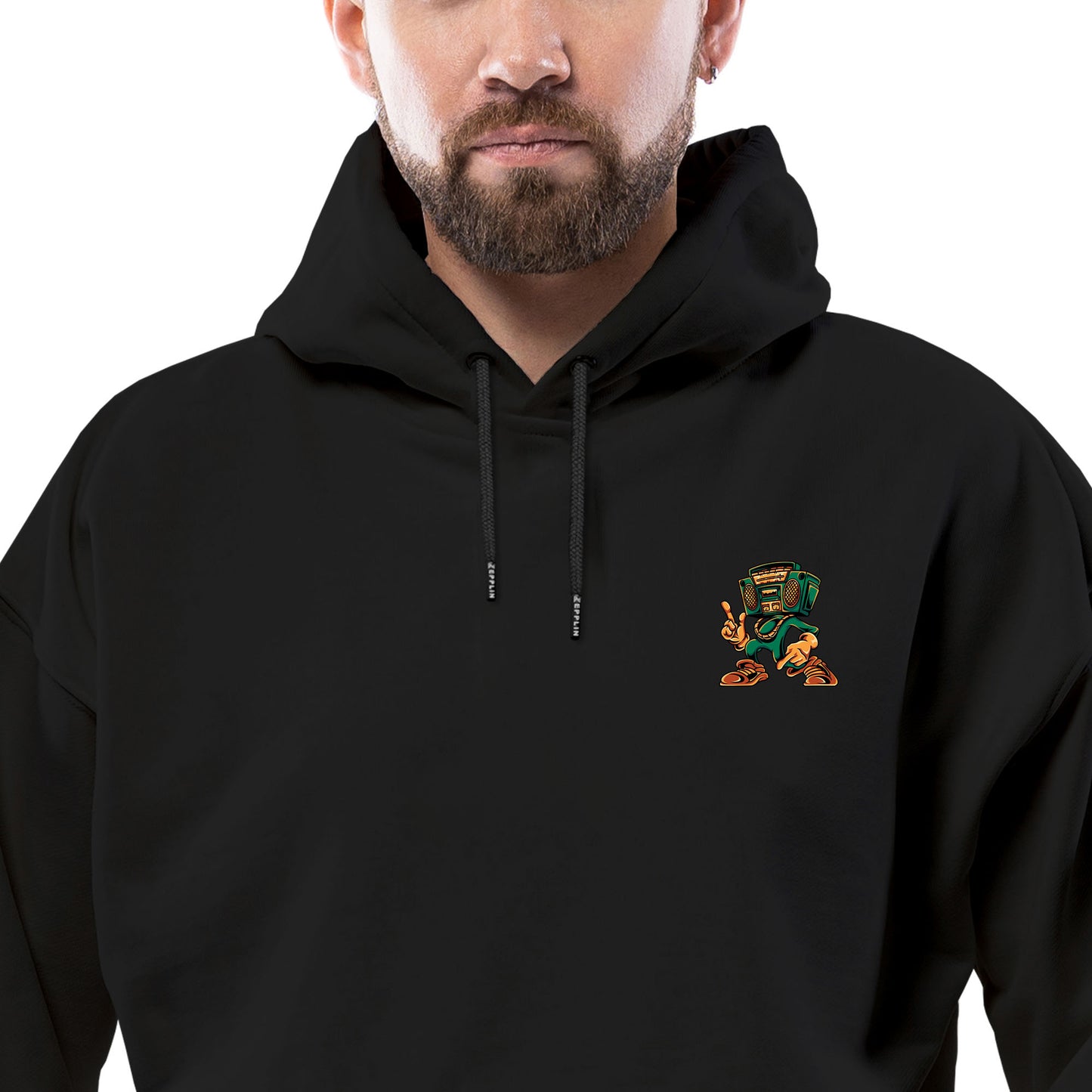 Street Night Club Radyo Kafa Siyah Streetwear Kapşonlu Hoodie