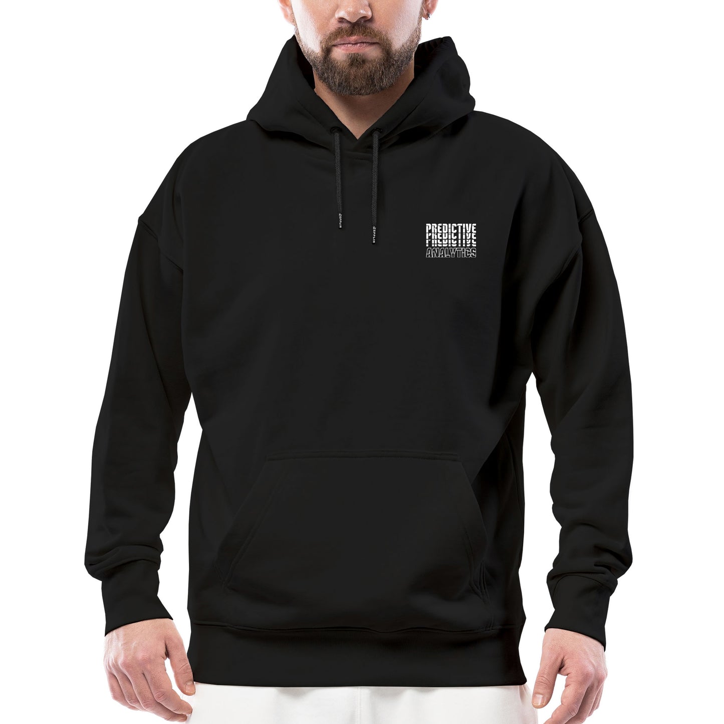Predictive Analytics Siyah Streetwear Kapşonlu Hoodie