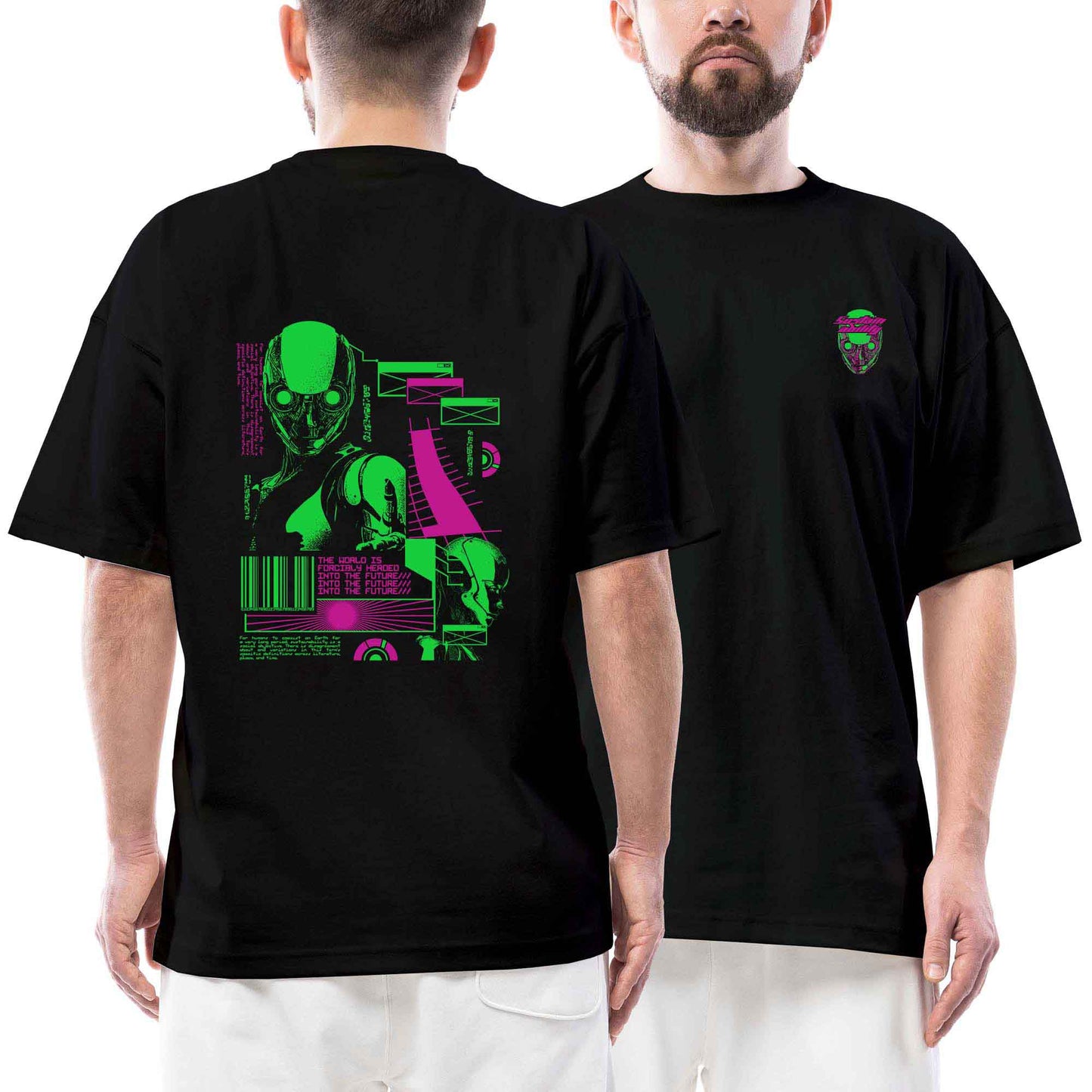 Sustain Ability Mor Yeşil World Streetwear Siyah Oversize Tişört