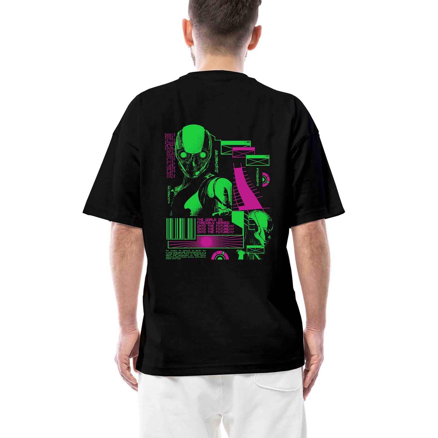 Sustain Ability Mor Yeşil World Streetwear Siyah Oversize Tişört