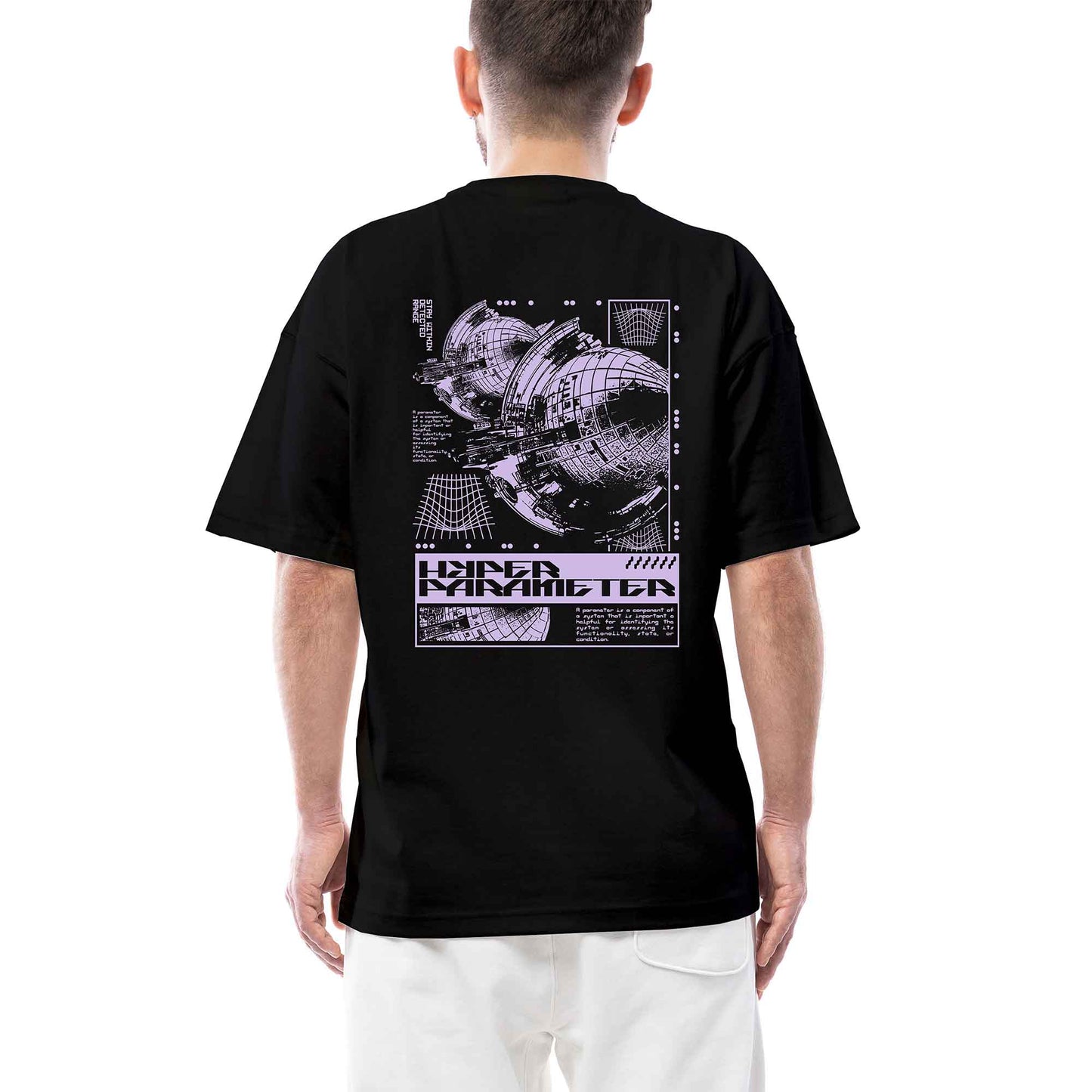 Stay Within Detected Range Uzay Gemisi Streetwear Siyah Oversize Tişört