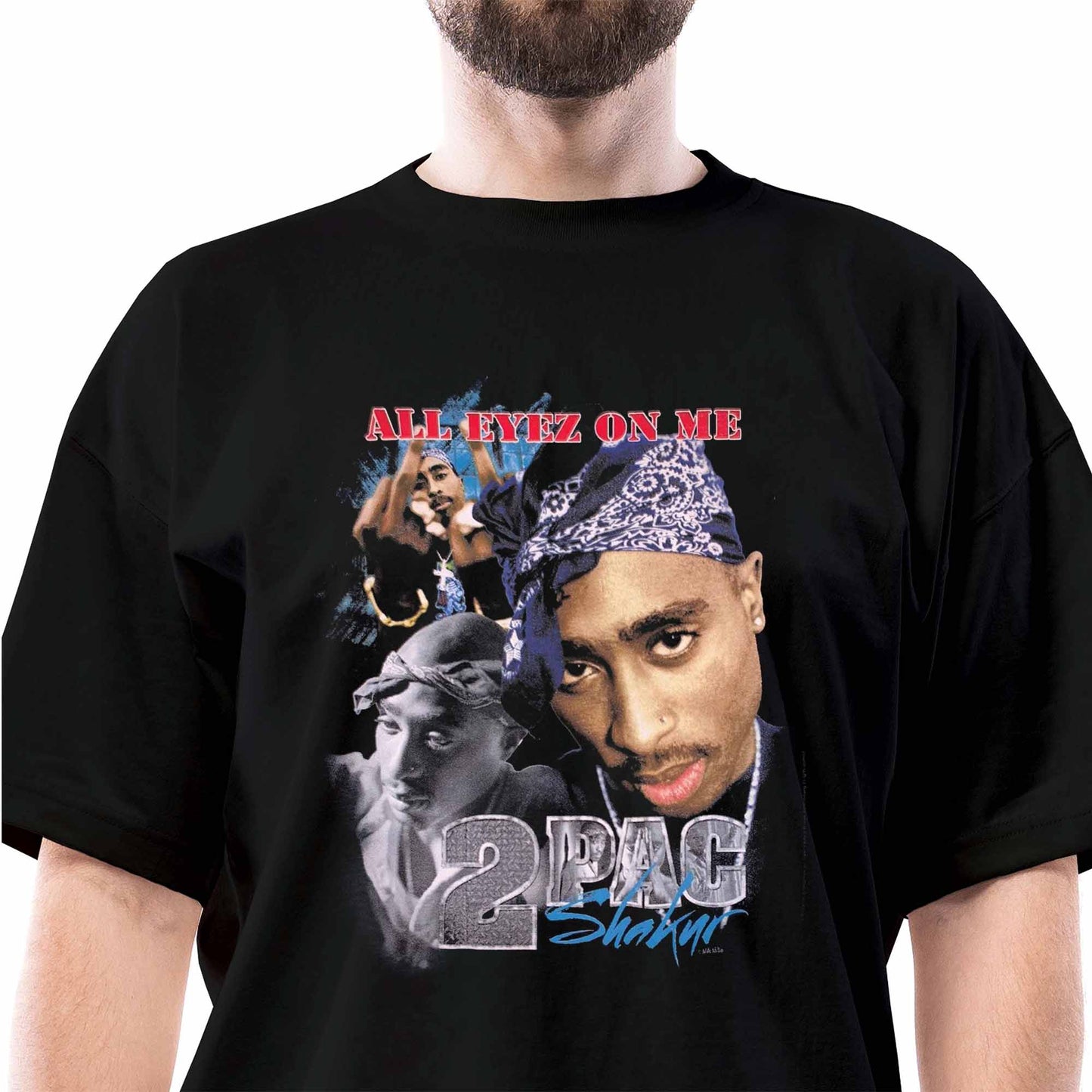 2 Pac All eyes on me Siyah Oversize Tişört