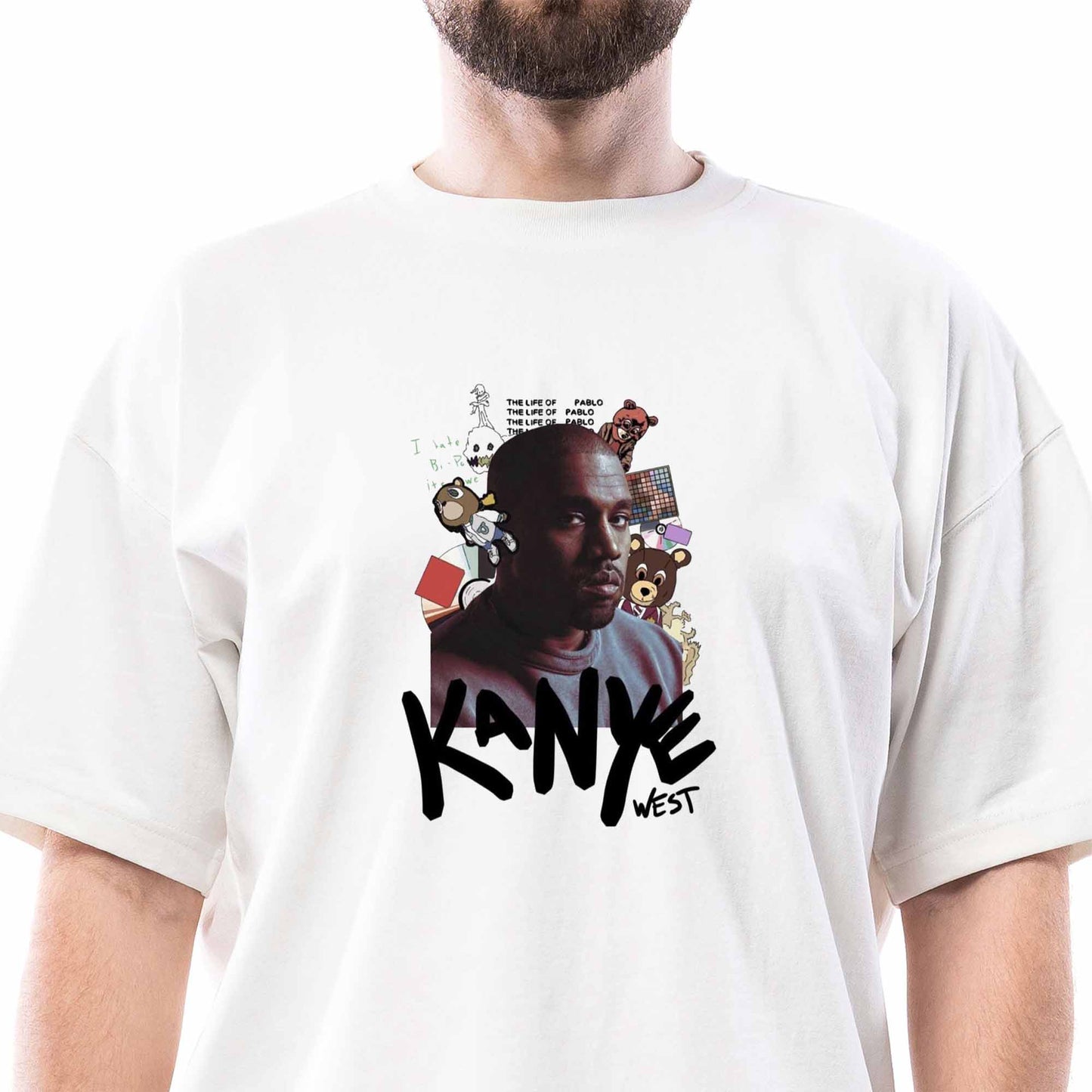 Kanye West Beyaz Oversize Tişört