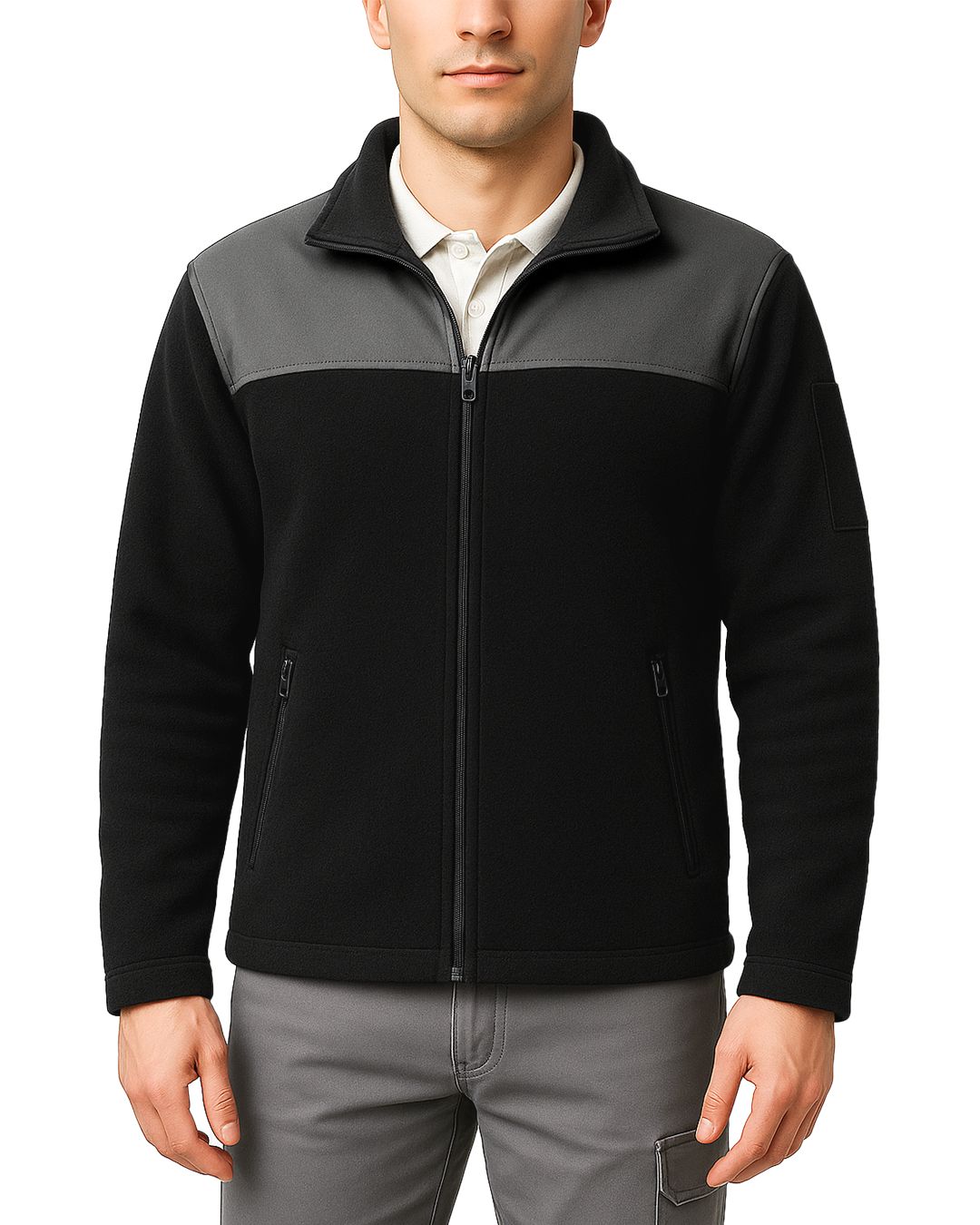 Softshell Polar Baskılı Nakışlı Siyah Toptan