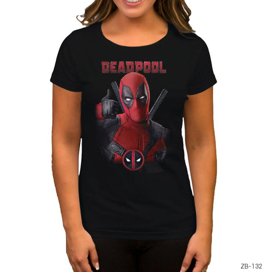 Deadpool Siyah Kadın Tişört