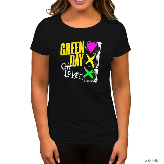 Green Day Oh Love Siyah Kadın Tişört