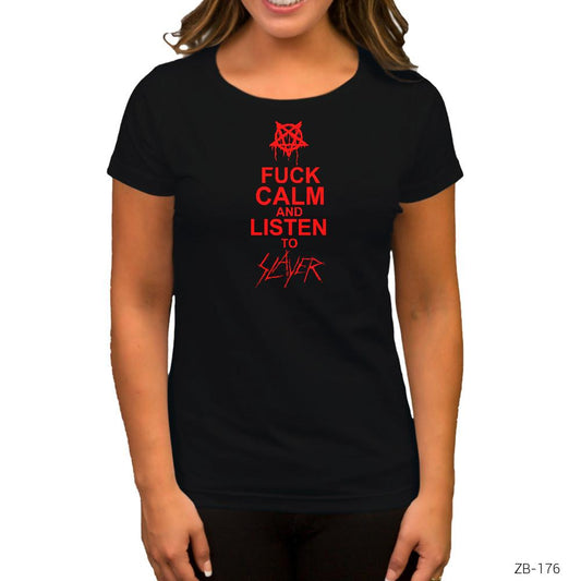 Keep Calm Slayer Siyah Kadın Tişört