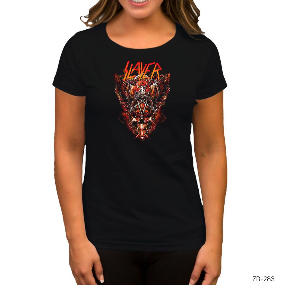 Slayer Eagle Bones Siyah Kadın Tişört