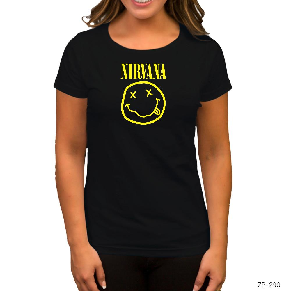 Nirvana Logo Siyah Kadın Tişört