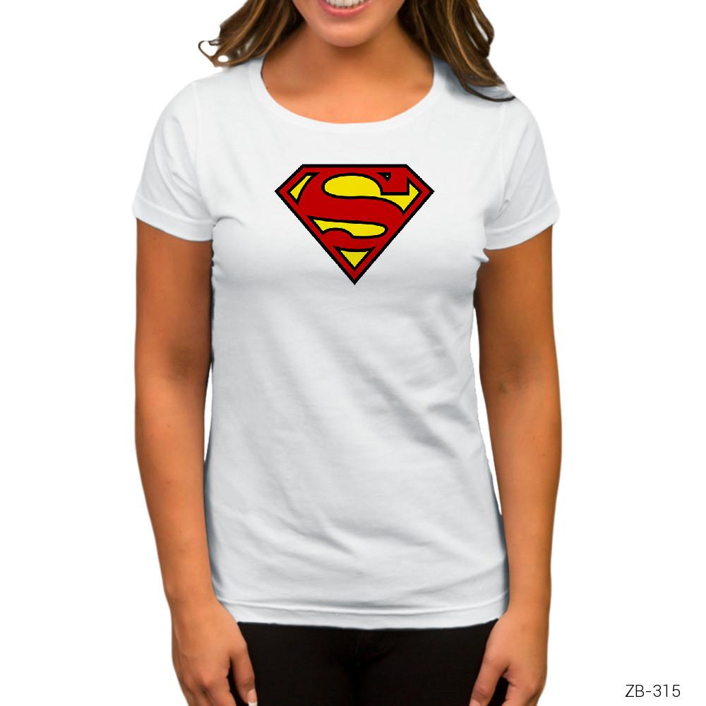 Superman Klasik Beyaz Kadın Tişört