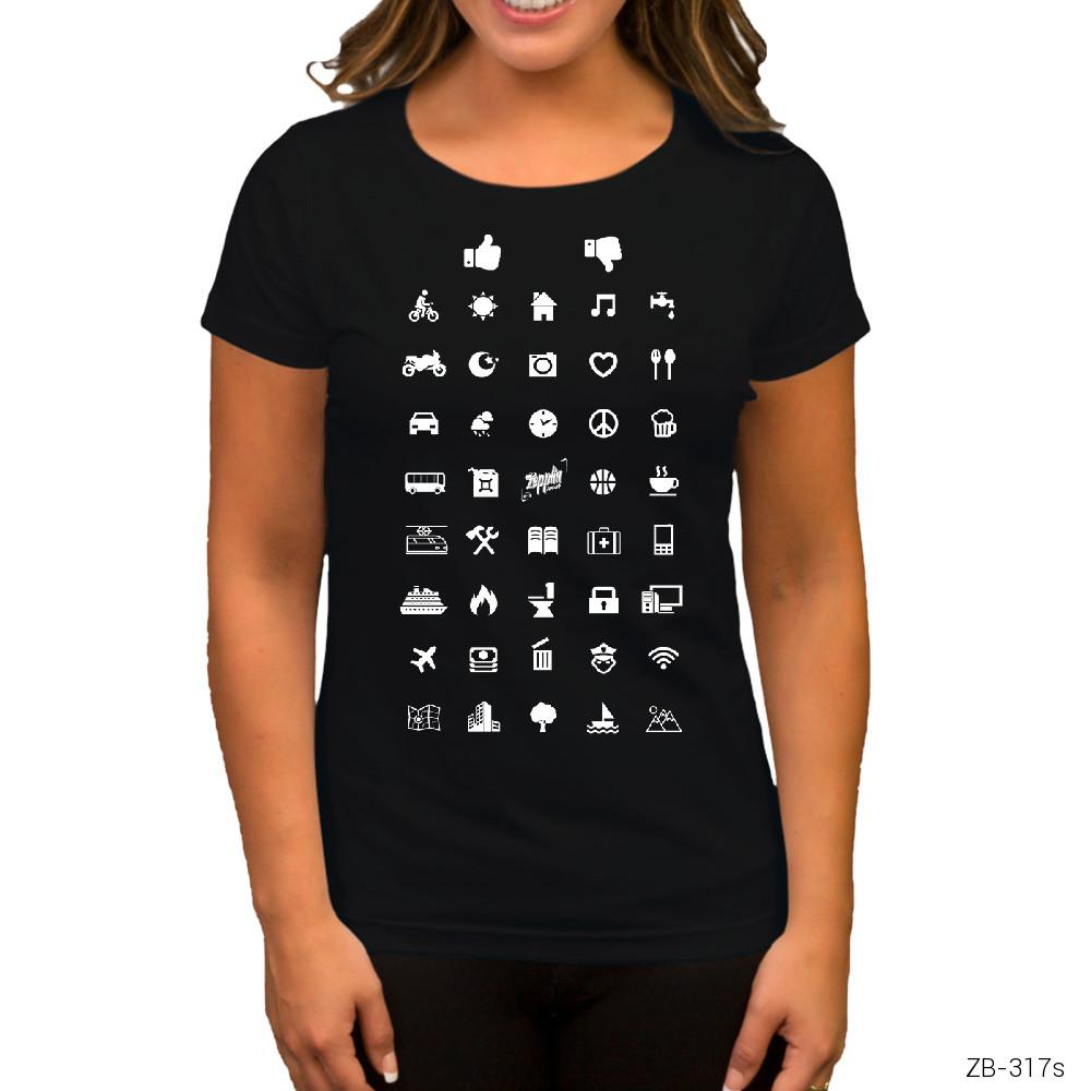 Gezgin Siyah Kadın Tişört