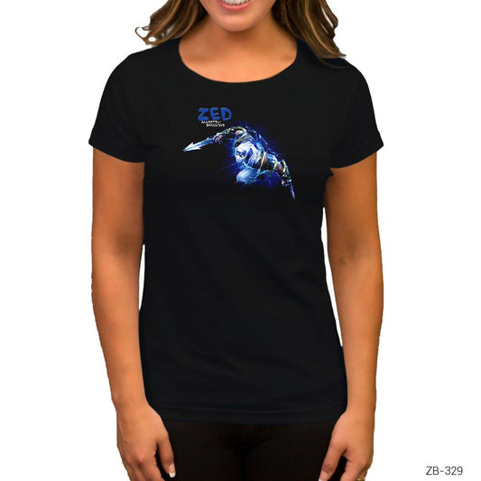League of Legends Zed Blue  Siyah Kadın Tişört