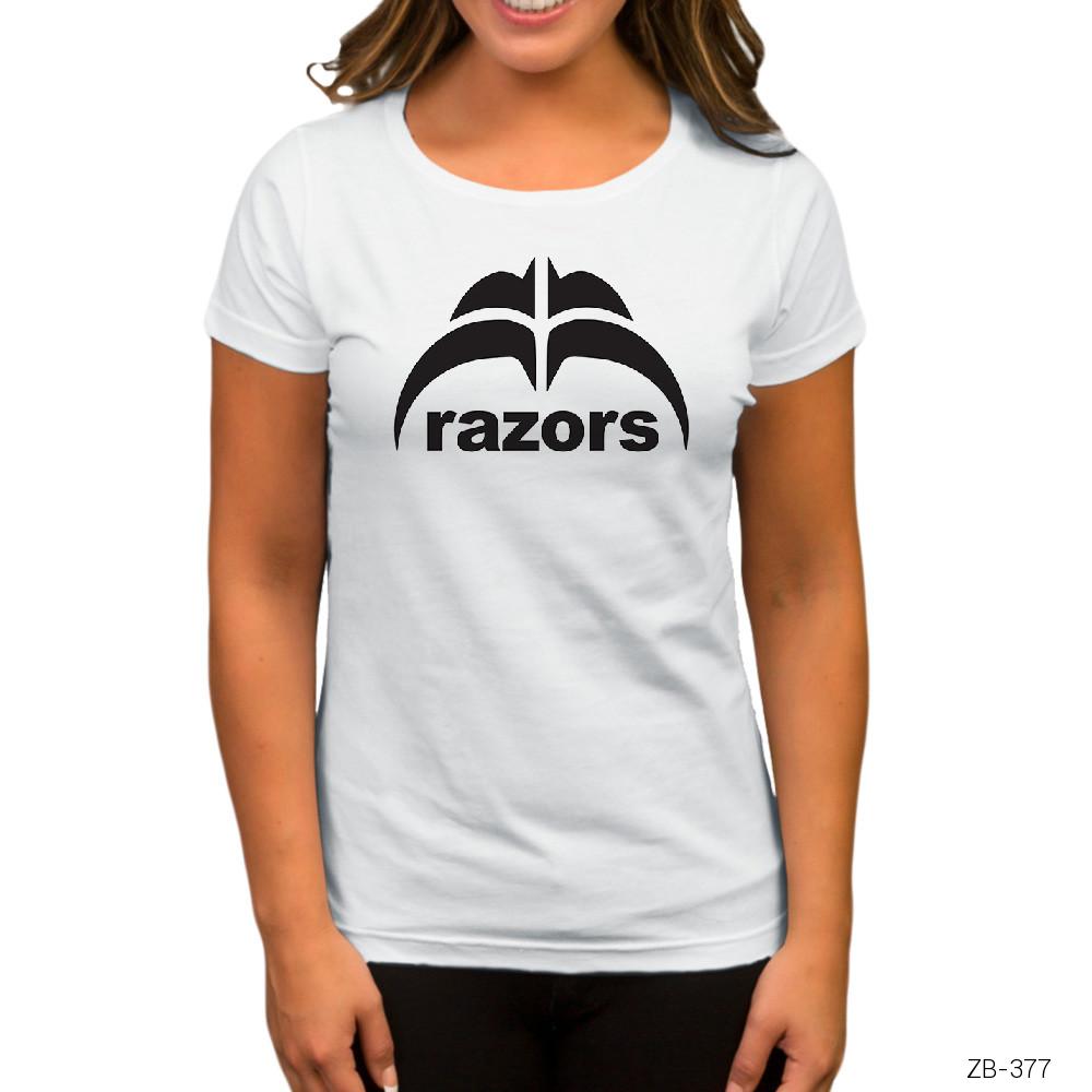 Razors Skate Logo Beyaz Kadın Tişört