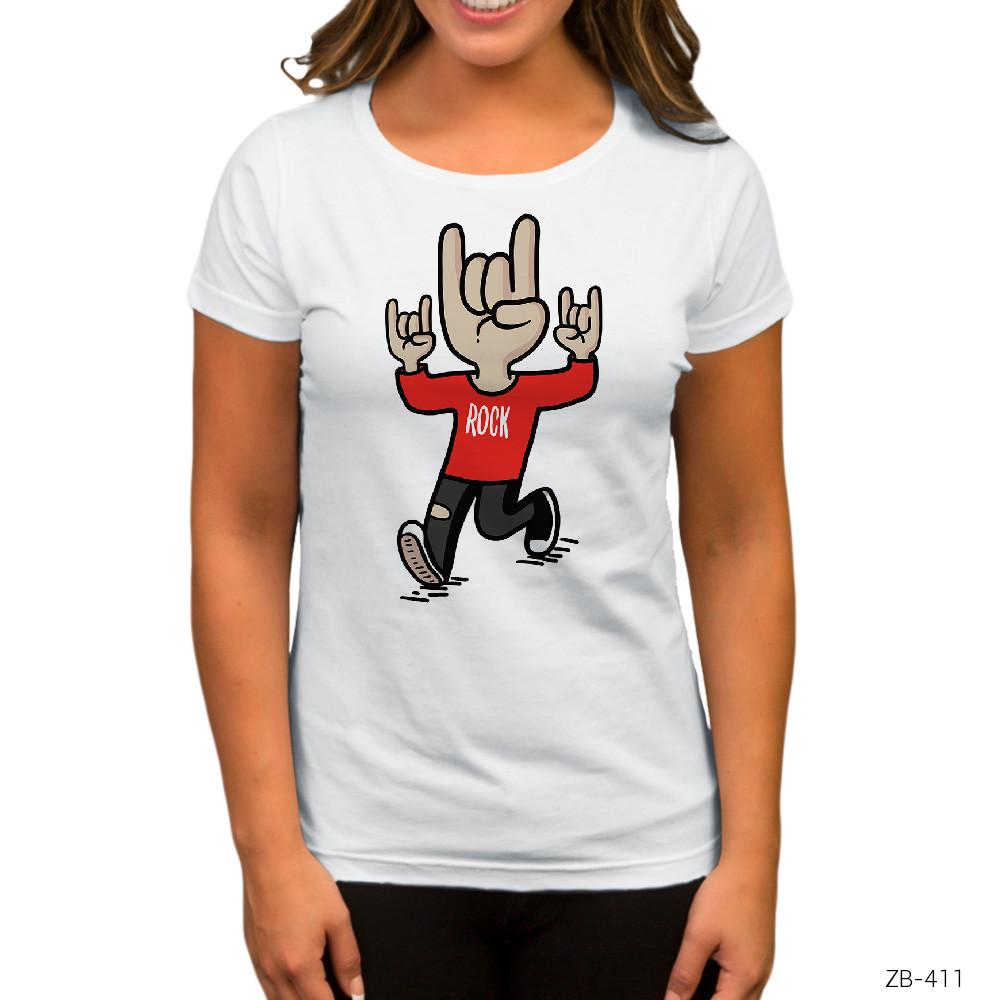 Rock n Roll My Life Beyaz Kadın Tişört