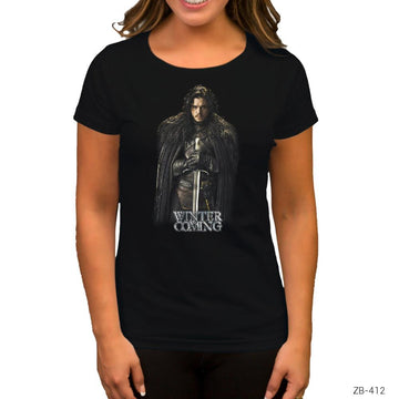 Game Of Thrones Jon Snow Siyah Kadın Tişört