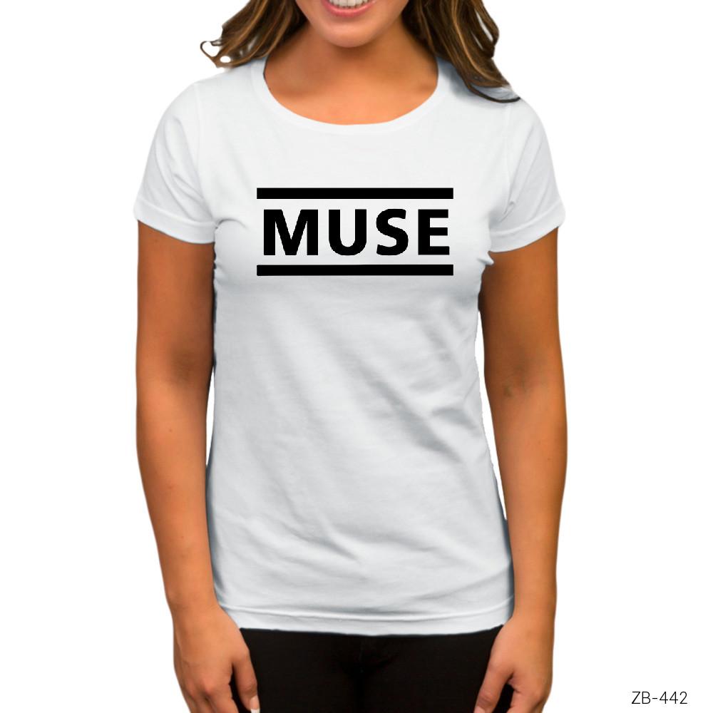 Muse Classic Beyaz Beyaz Kadın Tişört