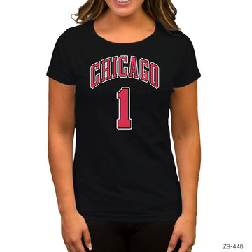 Chicago Derrick Rose Siyah Kadın Tişört