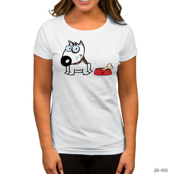 Sevimli Köpek Beyaz Kadın Tişört