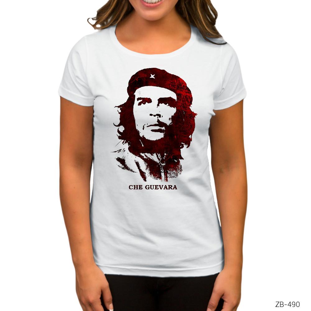 Che Guevara Red Beyaz Kadın Tişört