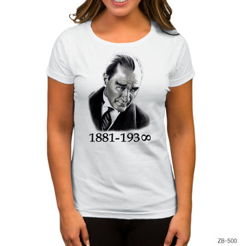 Atatürk Beyaz Kadın Tişört