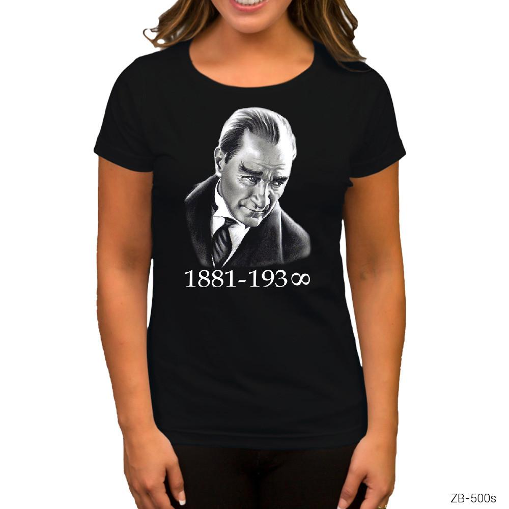 Atatürk Siyah Kadın Tişört