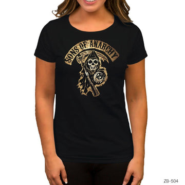 Sons Of Anarchy Gold Siyah Kadın Tişört