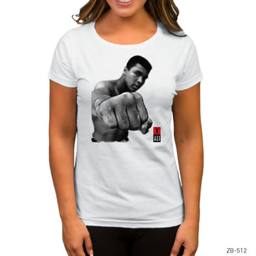 Muhammed Ali Punch Beyaz Kadın Tişört