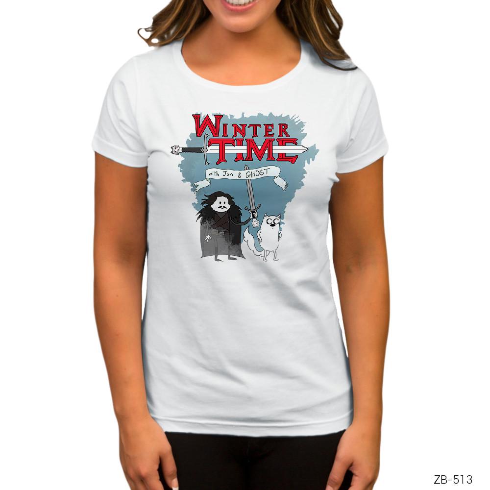 Game of Thrones Winter Time Beyaz Kadın Tişört