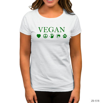 Vegan Beyaz Kadın Tişört