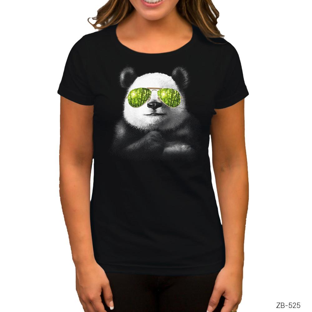 Cool Panda Siyah Kadın Tişört