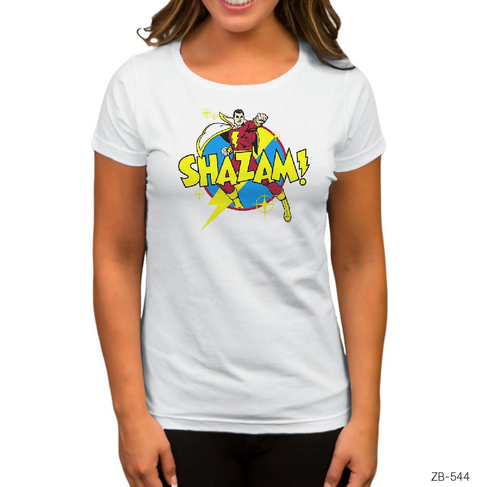 Flash Shazam Beyaz Kadın Tişört