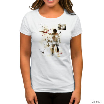 The Walking Dead Rick Grimes Artwork Beyaz Kadın Tişört