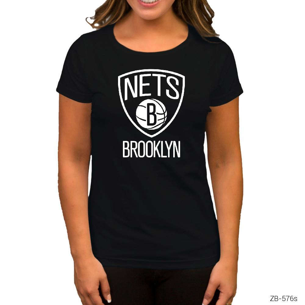 Brooklyn Nets Siyah Kadın Tişört