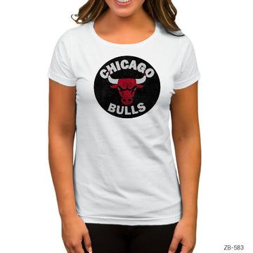 Chicago Bulls Stamp Beyaz Kadın Tişört