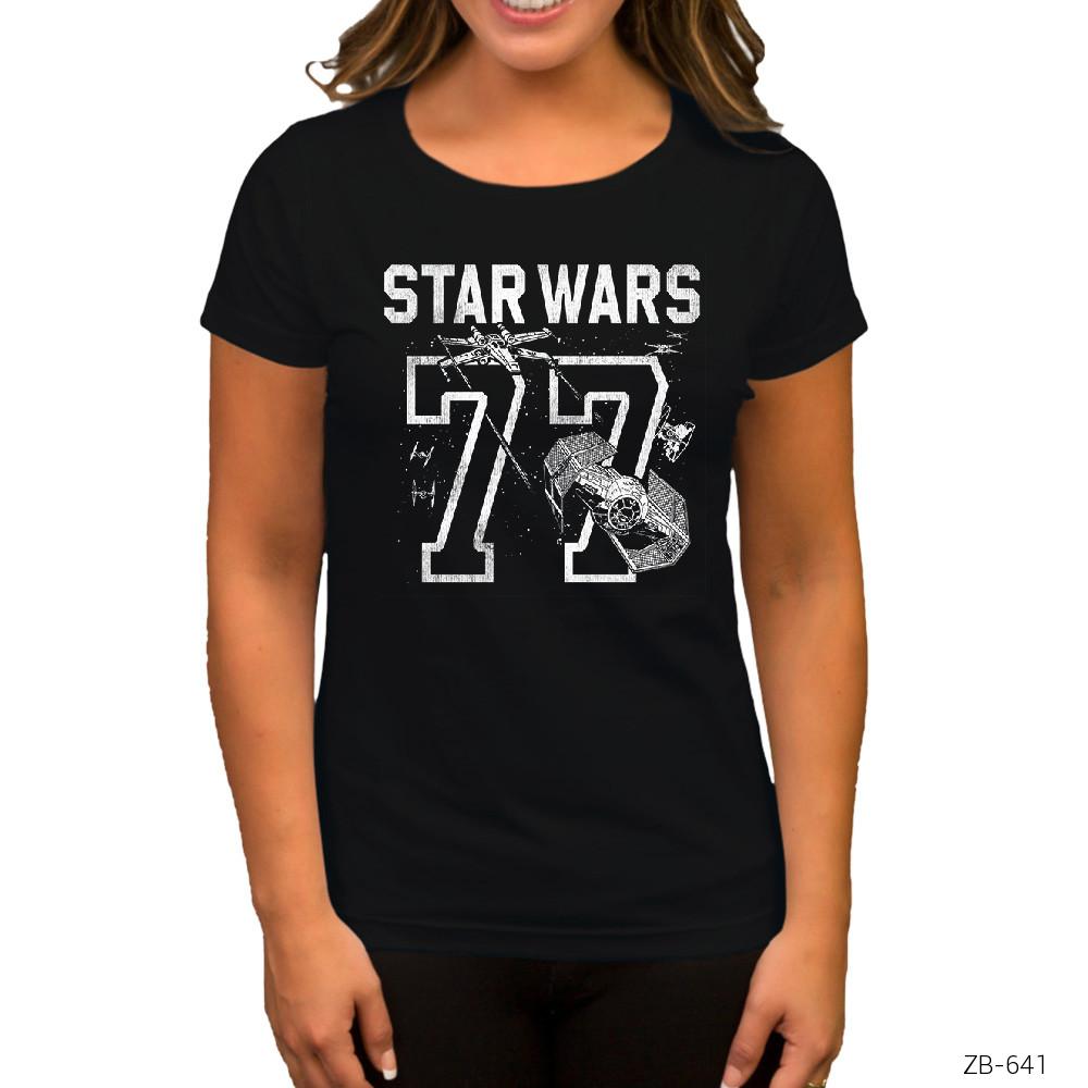 Star Wars 77 Siyah Kadın Tişört