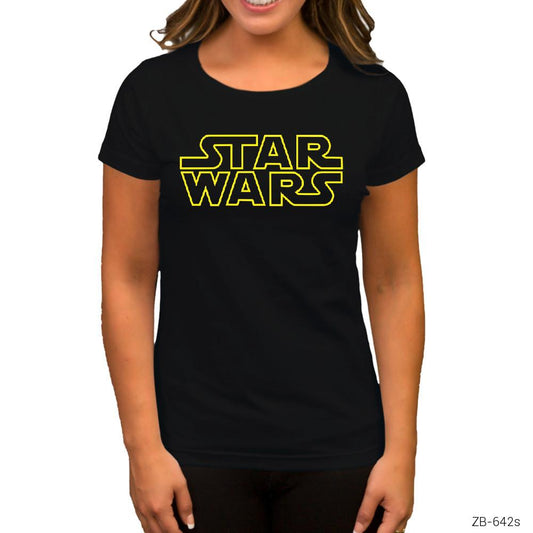 Star Wars Logo Line Siyah Kadın Tişört