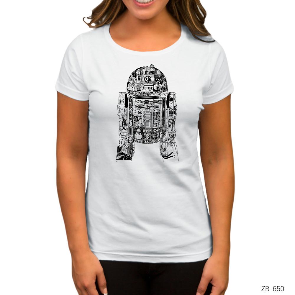Star Wars R2D2 Mechanic Beyaz Kadın Tişört