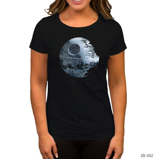 Star Wars Death Star Siyah Kadın Tişört
