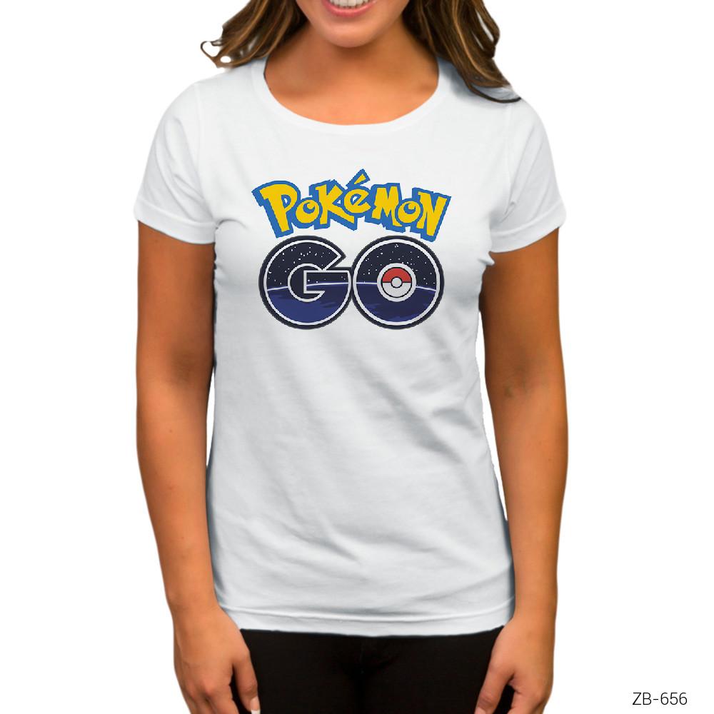 Pokemon Go Beyaz Kadın Tişört