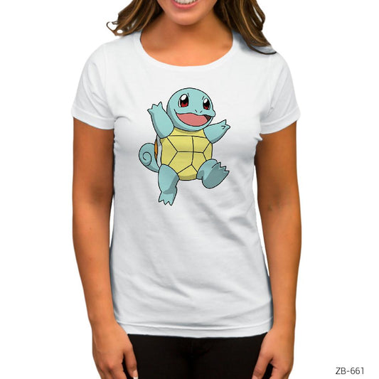 Pokemon Squirtle Beyaz Kadın Tişört