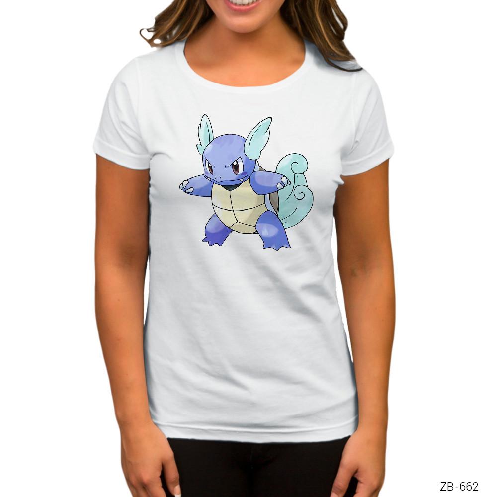 Pokemon Wartortle Beyaz Kadın Tişört