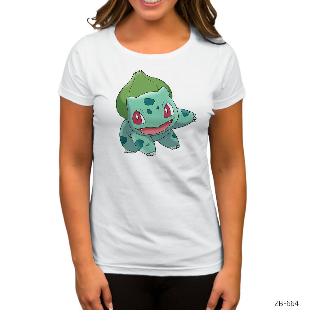 Pokemon Balbasaur Beyaz Kadın Tişört