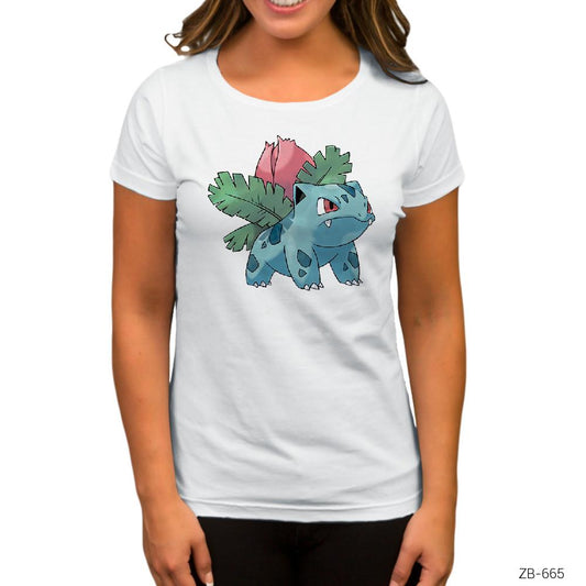 Pokemon Iyvsaur Beyaz Kadın Tişört