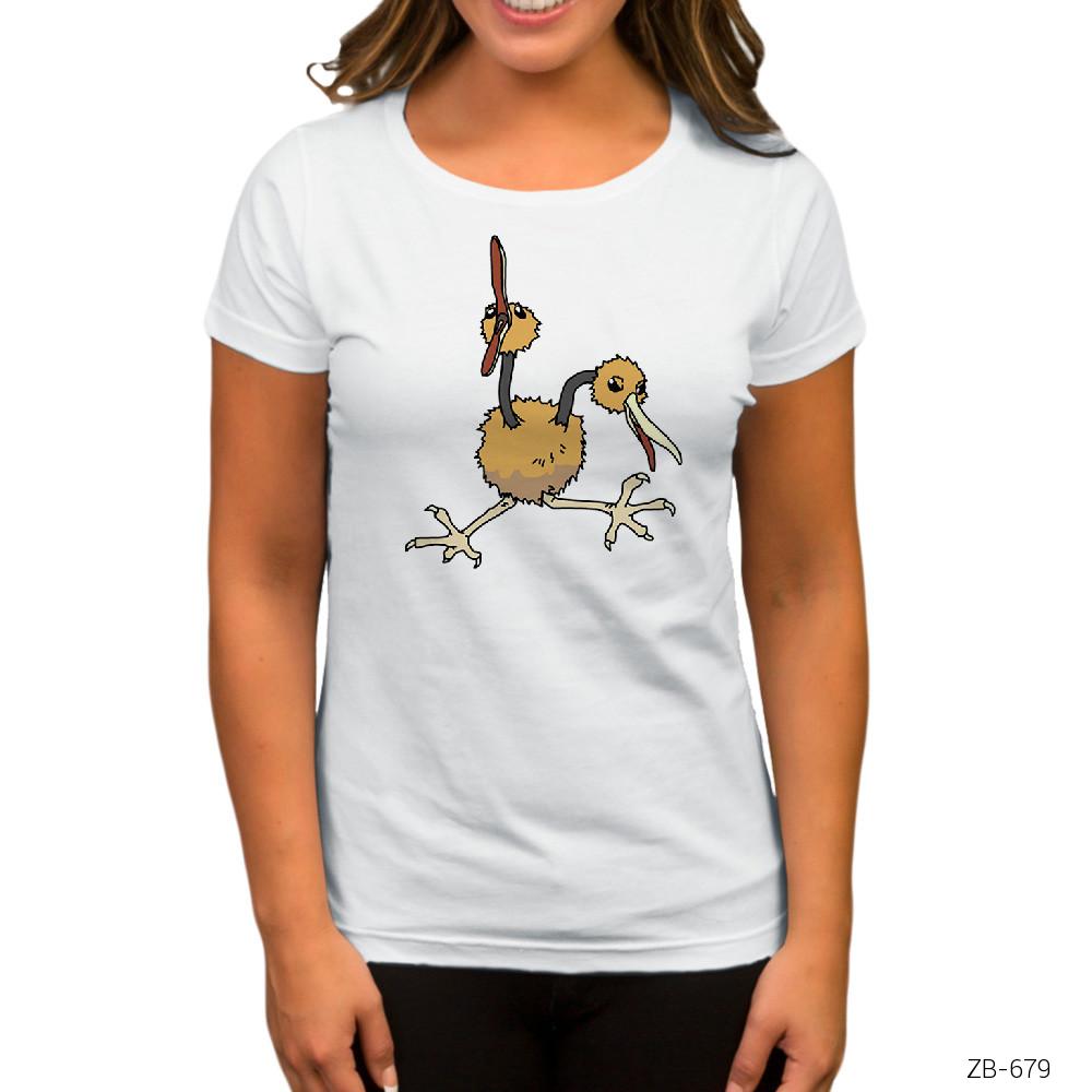 Pokemon Doduo Beyaz Kadın Tişört
