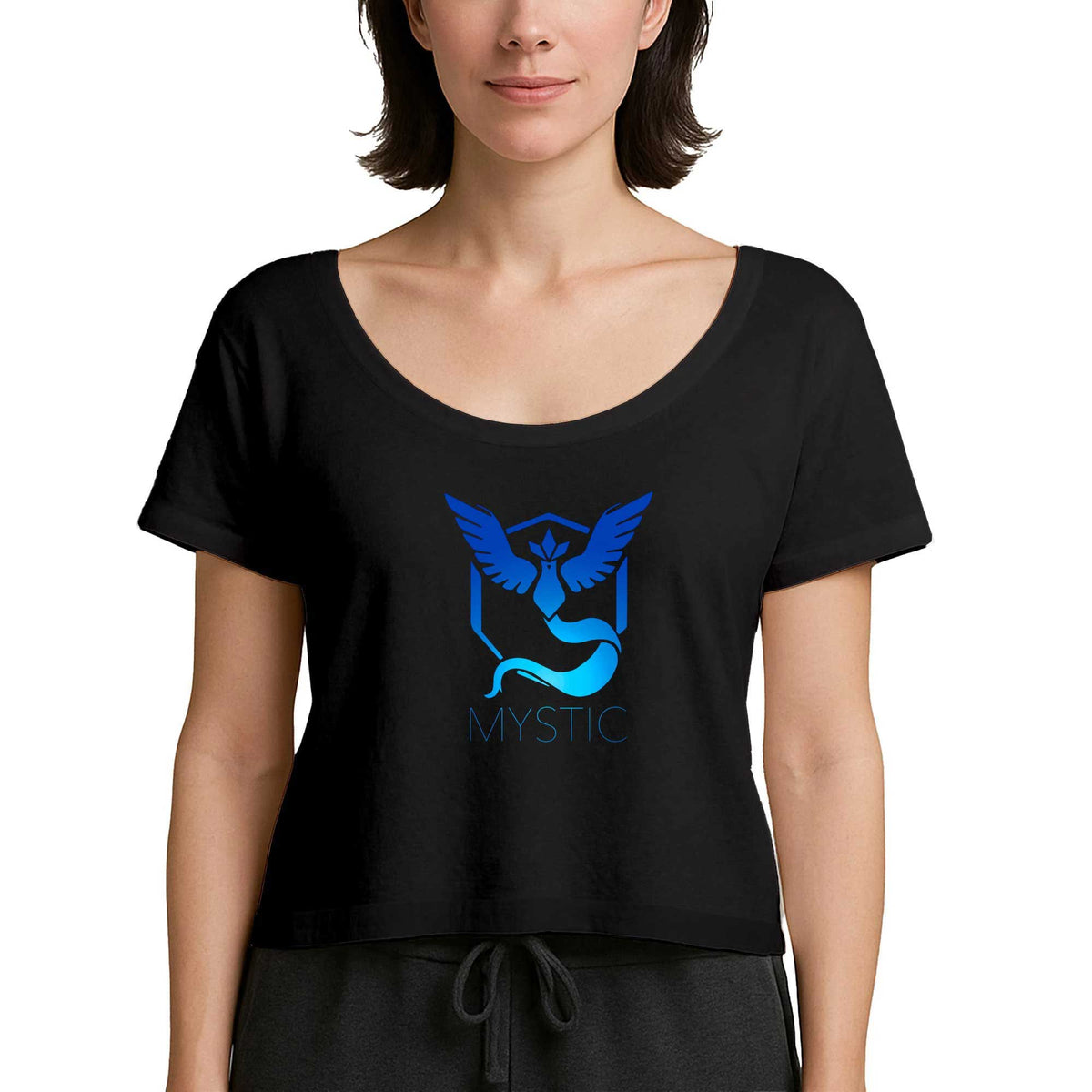 Pokemon Team Mystic Siyah Kadın Tişört