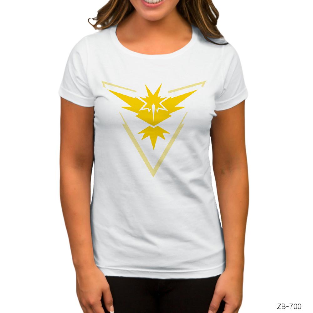 Pokemon Team Instinct Logo Beyaz Kadın Tişört