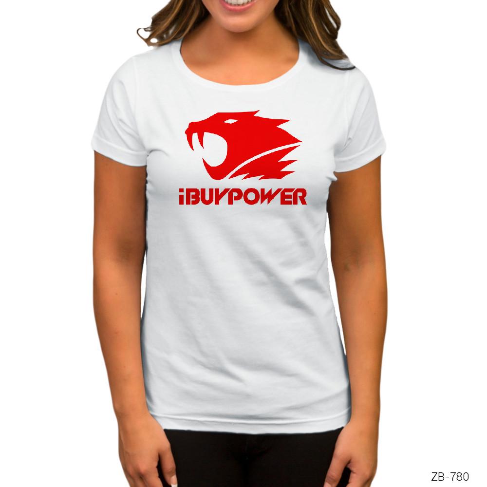 I Buy Power Beyaz Kadın Tişört
